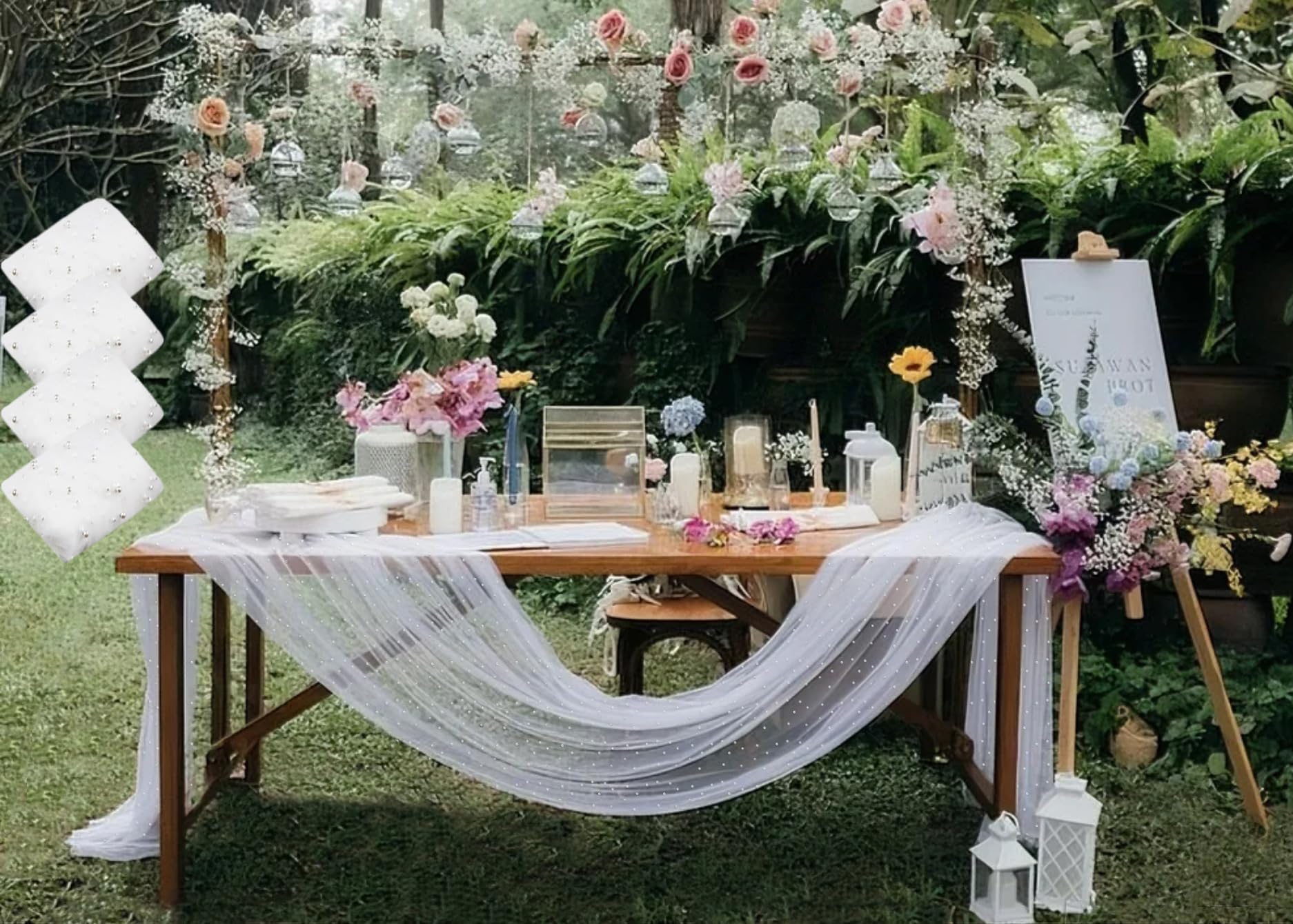 Amazon.com: Juan's Moment Pearl Tablecloths Décor Wedding Table